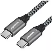 PremiumCord USB-C kabel (USB 3.2 GEN 2x2, 5A, 100W, 20Gbit/s) 2m, pamučna pletenica