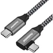 PremiumCord USB-C savijeni kabel (USB 3.2 GEN 2x2, 5A, 100W, 20Gbit/s) 0,5m aluminijski poklopci konektora, pamučna pletenica