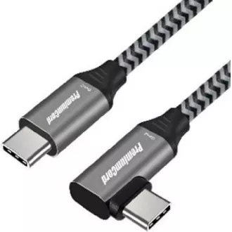 PremiumCord USB-C savijeni kabel (USB 3.2 GEN 2x2, 5A, 100W, 20Gbit/s) 0,5m aluminijski poklopci konektora, pamučna pletenica