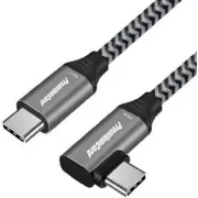 PremiumCord USB-C savijeni kabel (USB 3.2 GEN 2x2, 5A, 100W, 20Gbit/s) 1m aluminijski poklopci konektora, pamučna pletenica
