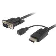 PremiumCord HDMI na VGA kabelski pretvarač s micro USB priključkom za napajanje 2 m
