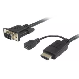 PremiumCord HDMI na VGA kabelski pretvarač s micro USB priključkom za napajanje 2 m