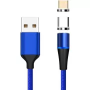 PremiumCord Magnetic micro USB i USB-C kabel za punjenje i prijenos podataka 1m, plavi