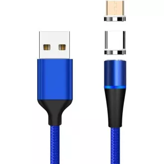 PremiumCord Magnetic micro USB i USB-C kabel za punjenje i prijenos podataka 1m, plavi