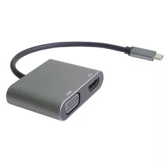 PremiumCord MST USB-C na HDMI + VGA adapter, 4K i FULL HD 1080p rezolucija