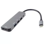 PremiumCord USB-C na HDMI + USB3.0 + 2x USB2.0 + PD (isporuka napajanja) adapter