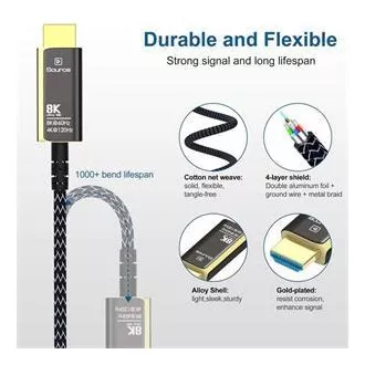 PremiumCord Ultra High Speed HDMI 2.1 kabel od optičkih vlakana 8K@60Hz, pozlaćen 30m