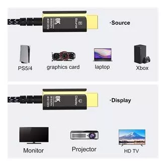 PremiumCord Ultra High Speed HDMI 2.1 kabel od optičkih vlakana 8K@60Hz, pozlaćen 30m