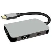 PremiumCord USB-C na HDMI + RJ45 + PD adapter, aluminijsko kućište