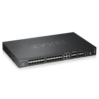 Zyxel XGS4600-32F, 32-portni upravljani Layer3+ gigabitni preklopnik, 24x gigabitni SFP + 4x gigabitni dvostruki port (RJ45/SFP) + 4x