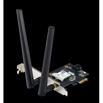 ASUS PCE-AXE5400, WiFi 6E PCI-E adapter sa 2 vanjske antene. Podrška za opseg 6 GHz, 160 MHz, Bluetooth 5.2
