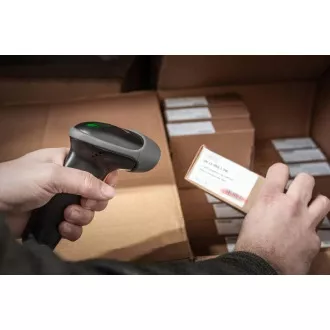 DIGITUS ručni 2D barkod skener, kompatibilan s QR kodom, dvosmjerno 200 skeniranja/s, 2 m USB-RJ45 kabela, s držačem