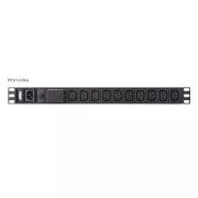 Aten PE0110S Basic 1U PDU sa zaštitom od prenapona 10A ulaz C14 izlaz 10x C13