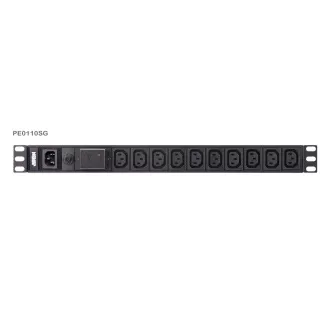 Aten PE0110S Basic 1U PDU sa zaštitom od prenapona 10A ulaz C14 izlaz 10x C13