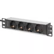 DIGITUS 10" letva s utičnicama s aluminijskim profilom, 4-strane sigurnosne utičnice