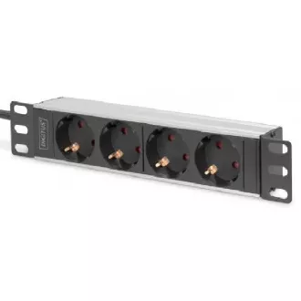 DIGITUS 10" letva s utičnicama s aluminijskim profilom, 4-strane sigurnosne utičnice