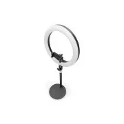 DIGITUS 10 inčna LED prstenasta stolna svjetiljka sa stalkom za tronožac i držačem za pametni telefon, prigušivo svjetlo