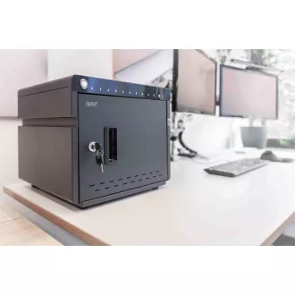 DIGITUS mobile desktop punjač za tablete do 14 inča, 10 uređaja. UV-C, USB-C (do 20 W po uređaju