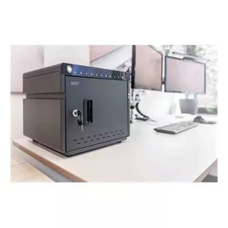 DIGITUS mobile desktop punjač za tablete do 14 inča, 10 uređaja. UV-C, USB-C (do 20 W po uređaju