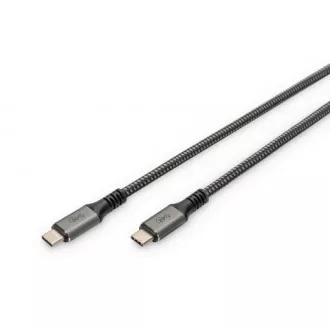 DIGITUS USB 4 priključni kabel, TypeC na TypeC, AL-kućište PP pletenica 4K@60Hz, PD3.0, 20Gbits/s, 3m, bl.