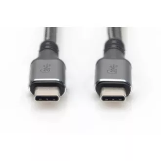 DIGITUS USB 4 priključni kabel, TypeC na TypeC, AL-kućište PP pletenica 4K@60Hz, PD3.0, 20Gbits/s, 3m, bl.