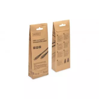 DIGITUS USB 4 priključni kabel, TypeC na TypeC, AL-kućište PP pletenica 4K@60Hz, PD3.0, 20Gbits/s, 3m, bl.