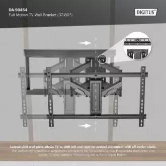 DIGITUS Potpuno pomični TV zidni nosač 37-80", 60 kg opterećenja max., VESA: 200x100, 200x200, 300x200, 400x200, 300x300, 400x300 DIGITUS Potpuno pomični TV zidni nosač 37-80", 60 kg opterećenja max., VESA: 200x100, 200x200, 300x200, 400x200, 300x300, 400x300