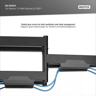 DIGITUS Potpuno pomični TV zidni nosač 37-80", 60 kg opterećenja max., VESA: 200x100, 200x200, 300x200, 400x200, 300x300, 400x300 DIGITUS Potpuno pomični TV zidni nosač 37-80", 60 kg opterećenja max., VESA: 200x100, 200x200, 300x200, 400x200, 300x300, 400x300