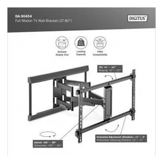 DIGITUS Potpuno pomični TV zidni nosač 37-80", 60 kg opterećenja max., VESA: 200x100, 200x200, 300x200, 400x200, 300x300, 400x300 DIGITUS Potpuno pomični TV zidni nosač 37-80", 60 kg opterećenja max., VESA: 200x100, 200x200, 300x200, 400x200, 300x300, 400x300