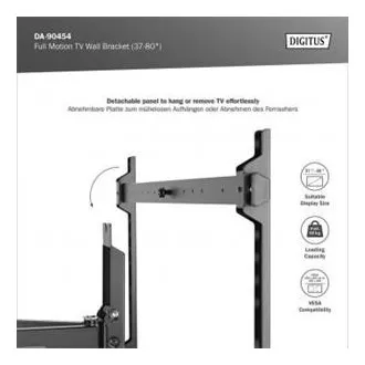 DIGITUS Potpuno pomični TV zidni nosač 37-80", 60 kg opterećenja max., VESA: 200x100, 200x200, 300x200, 400x200, 300x300, 400x300 DIGITUS Potpuno pomični TV zidni nosač 37-80", 60 kg opterećenja max., VESA: 200x100, 200x200, 300x200, 400x200, 300x300, 400x300