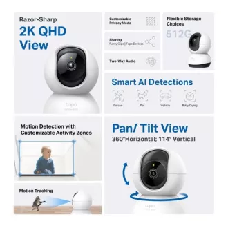TP-LINK Tapo C220 - IP kamera s nagibom i WiFi, 4MP (2560 * 1440), ONVIF TP-LINK Tapo C220 - IP kamera s nagibom i WiFi, 4MP (2560 * 1440), ONVIF