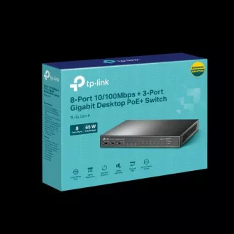 TP-Link prekidač TL-SL1311P 8x LAN/PoE+, 2x GLAN, 1x SFP, 65W