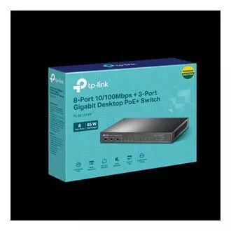 TP-Link prekidač TL-SL1311P 8x LAN/PoE+, 2x GLAN, 1x SFP, 65W