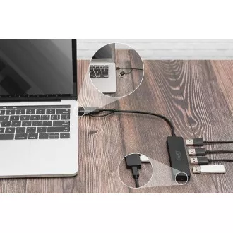 Digitus USB 3.0 Hub s 4 priključka, Slim Line, kabel od 0,2 m