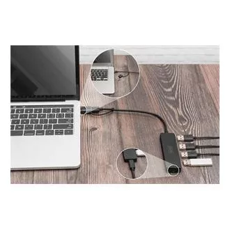 Digitus USB 3.0 Hub s 4 priključka, Slim Line, kabel od 0,2 m
