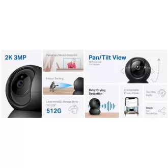 TP-Link Tapo C211 - IP kamera s nagibom i WiFi, 3MP (2304 x 1296), ONVIF