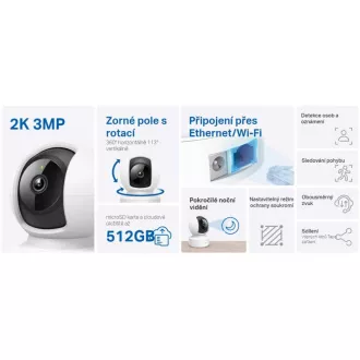 TP-Link Tapo C212 - IP kamera s nagibom i WiFi, 3MP (2304 x 1296), ONVIF