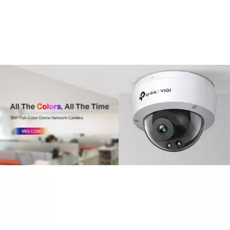 TP-Link VIGI C230 (2,8 mm) - kupolasta kamera, 3 MP, 2,8 mm, puna boja