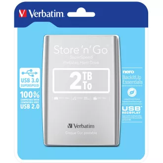 VERBATIM Store'n'Go 2,5" 2TB USB 3.0 srebrni