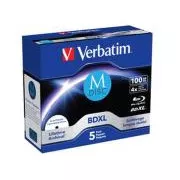 VERBATIM M-DISC BD-R XL 100GB, 4x, printable, jewel case 5 kom