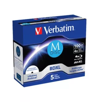 VERBATIM M-DISC BD-R XL 100GB, 4x, printable, jewel case 5 kom