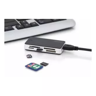DIGITUS USB 3.0 čitač kartica s USB priključnim kabelom 1m Podržava MS / SD / SDHC / MiniSD / M2 / CF / MD / SDXC kartice