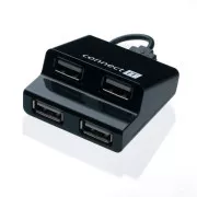CONNECT IT USB hub 4 priključka STEP - crni