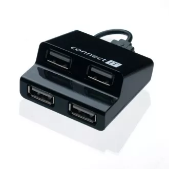 CONNECT IT USB hub 4 priključka STEP - crni