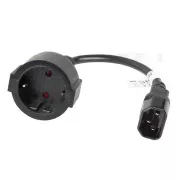LANBERG IEC 320 C14 na SCHUKO(F) adapterski kabel za UPS 20CM crni