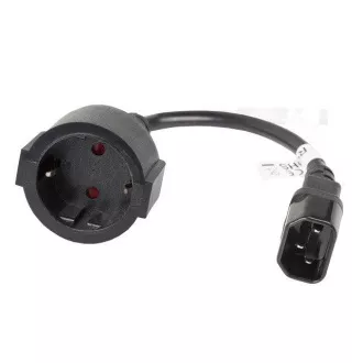 LANBERG IEC 320 C14 na SCHUKO(F) adapterski kabel za UPS 20CM crni