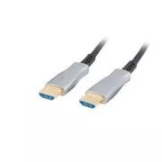 LANBERG aktivni optički kabel velike brzine s Ethernet 2.0, 4K@60Hz, M/M, duljina 20m, crni, pozlaćeni konektori