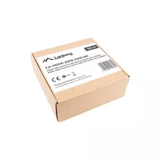 LANBERG aktivni optički kabel velike brzine s Ethernet 2.0, 4K@60Hz, M/M, duljina 30m, crni, pozlaćeni konektori