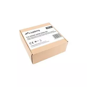 LANBERG aktivni optički kabel velike brzine s Ethernet 2.0, 4K@60Hz, M/M, duljina 30m, crni, pozlaćeni konektori
