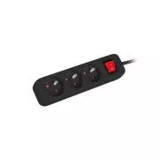 LANBERG Produžni kabel 3M 3X klasična utičnica sa prekidačem bakreni kabel crni